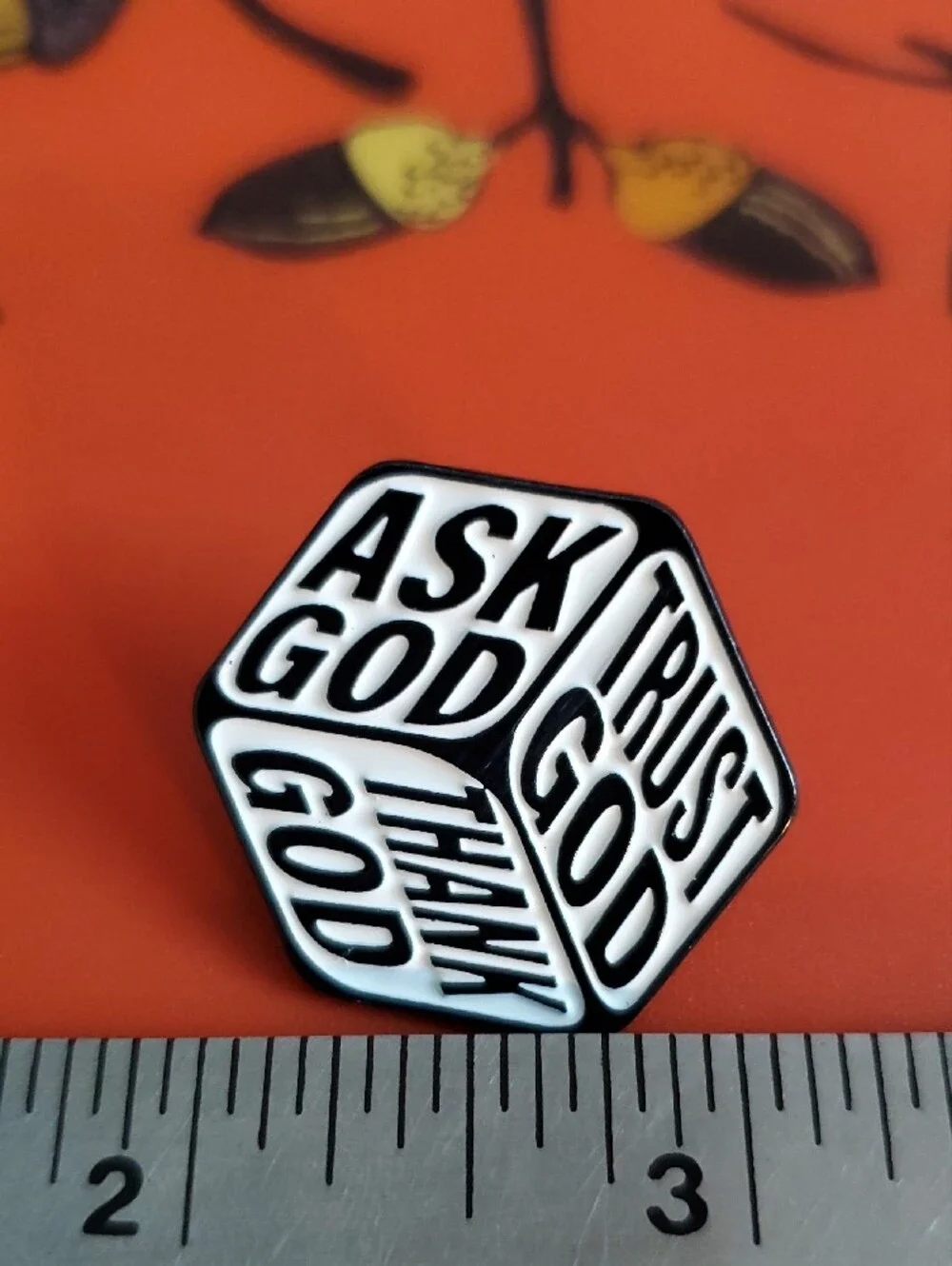 Faith Message Enamel Pin - Black & White